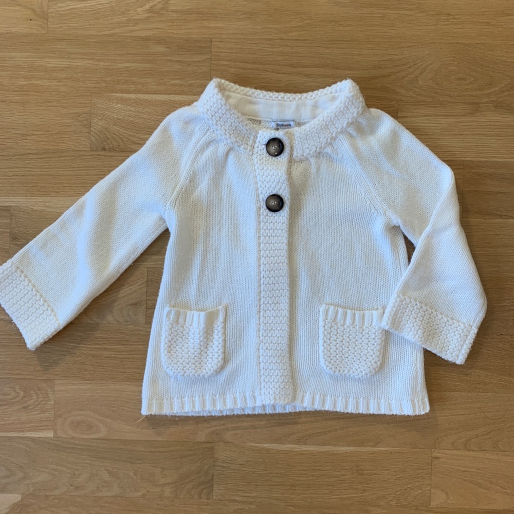 Style & Co White 3/4 Sleeve Sweater Cardigan